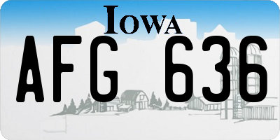 IA license plate AFG636