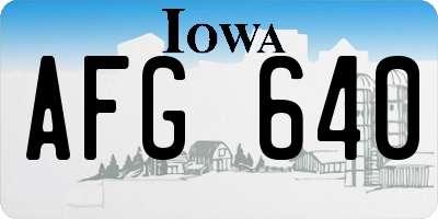 IA license plate AFG640