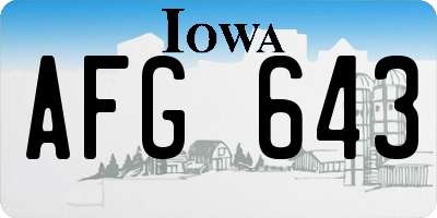 IA license plate AFG643