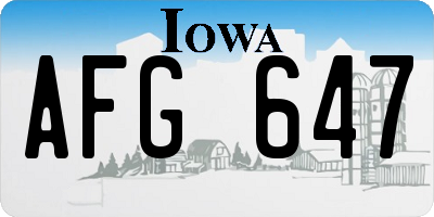 IA license plate AFG647