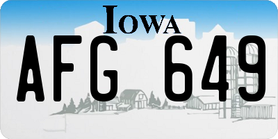 IA license plate AFG649