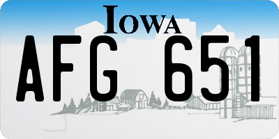 IA license plate AFG651