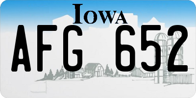 IA license plate AFG652