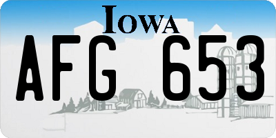 IA license plate AFG653