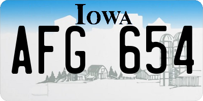 IA license plate AFG654