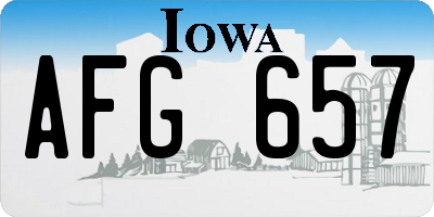 IA license plate AFG657