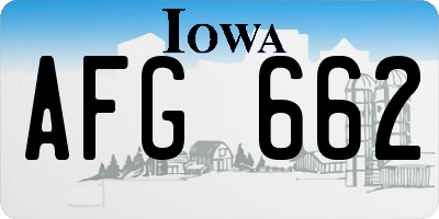 IA license plate AFG662