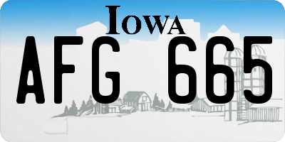 IA license plate AFG665