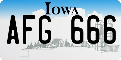 IA license plate AFG666