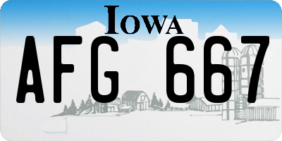 IA license plate AFG667