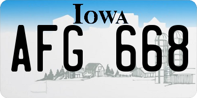IA license plate AFG668