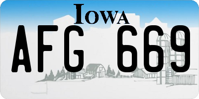 IA license plate AFG669