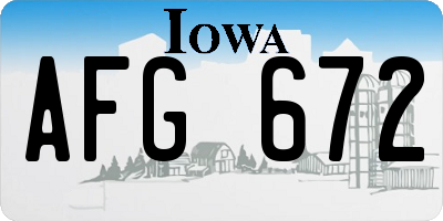 IA license plate AFG672