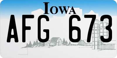 IA license plate AFG673