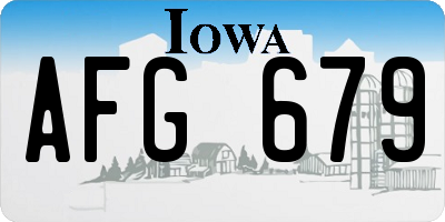 IA license plate AFG679