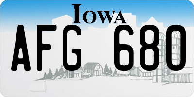 IA license plate AFG680