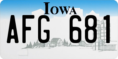 IA license plate AFG681