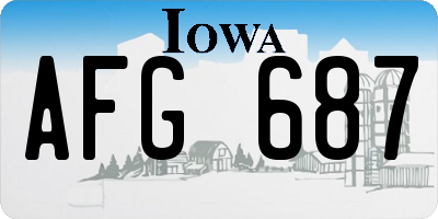 IA license plate AFG687