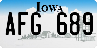 IA license plate AFG689