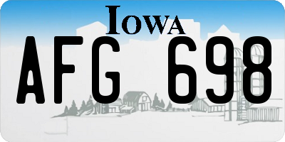 IA license plate AFG698