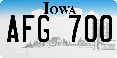 IA license plate AFG700