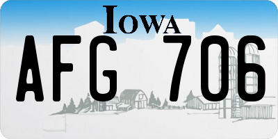 IA license plate AFG706