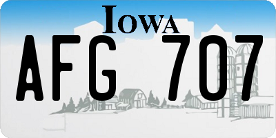 IA license plate AFG707
