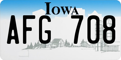 IA license plate AFG708