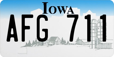 IA license plate AFG711