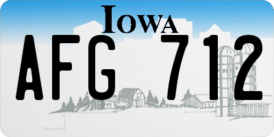 IA license plate AFG712
