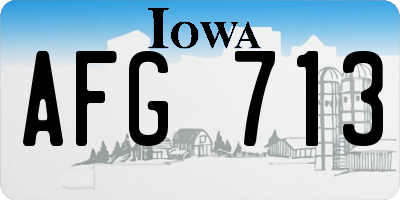 IA license plate AFG713