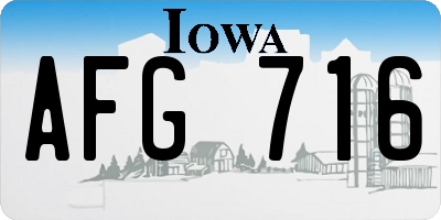 IA license plate AFG716