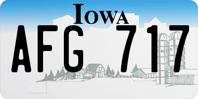 IA license plate AFG717