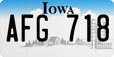 IA license plate AFG718