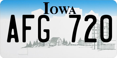 IA license plate AFG720