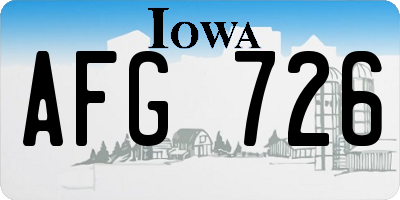 IA license plate AFG726