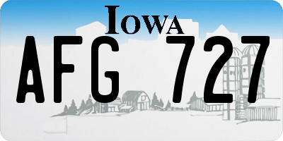 IA license plate AFG727