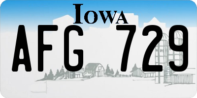 IA license plate AFG729
