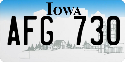 IA license plate AFG730