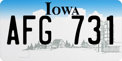 IA license plate AFG731
