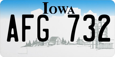 IA license plate AFG732