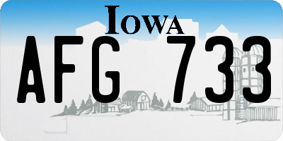 IA license plate AFG733