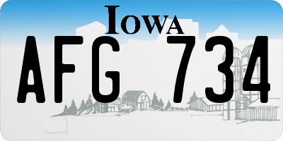 IA license plate AFG734