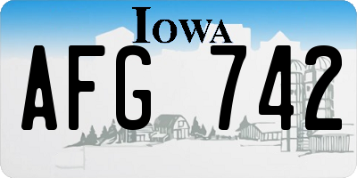IA license plate AFG742