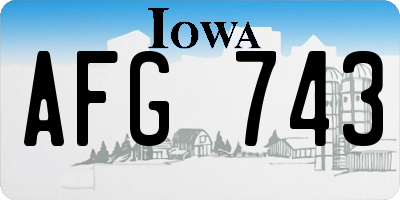 IA license plate AFG743
