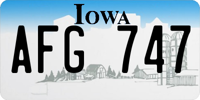 IA license plate AFG747