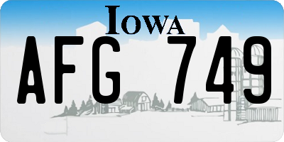 IA license plate AFG749