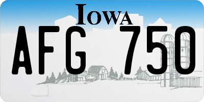 IA license plate AFG750