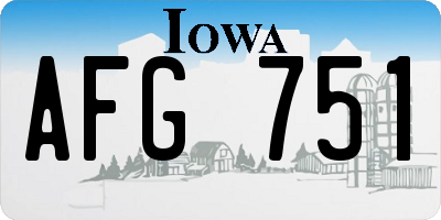 IA license plate AFG751