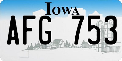IA license plate AFG753